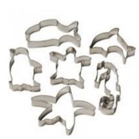 Комплект метални кутери "Морски животни" - 6 елемента